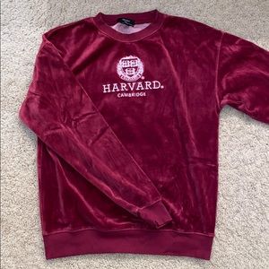 Harvard velvet crewneck